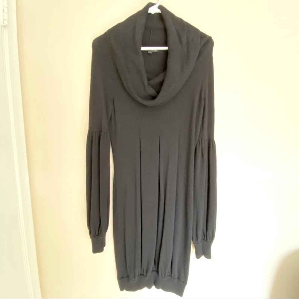 Black cowl neck sweater dress from Express.